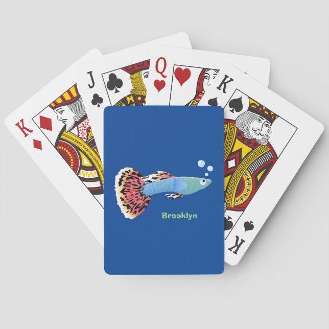 Niedlicher extravaganter tropischer Cartoon Spielkarten (Rückseite)