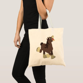 Niedlicher exuberant Cartoon Shire Horse Tote Beut Tragetasche