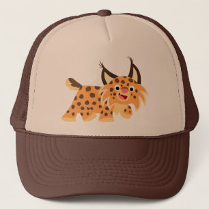 Niedlicher Facetischer Cartoon Bobcat Hut Truckerkappe