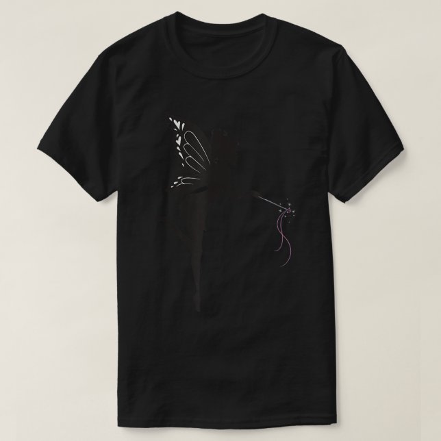 Niedlicher Fairy-Silhouette-Cotgcore-Fairies-Wand T-Shirt (Design vorne)