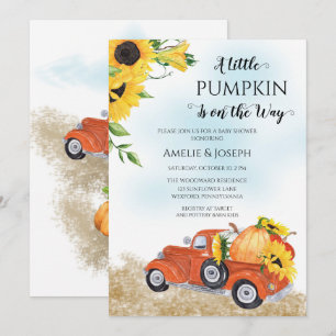 Niedlicher Fall Autumn Pumpkin Truck Baby Dusc Einladung