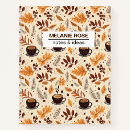 Niedlicher Fall Coffee Pattern| Custom Spiral Note Notizbuch