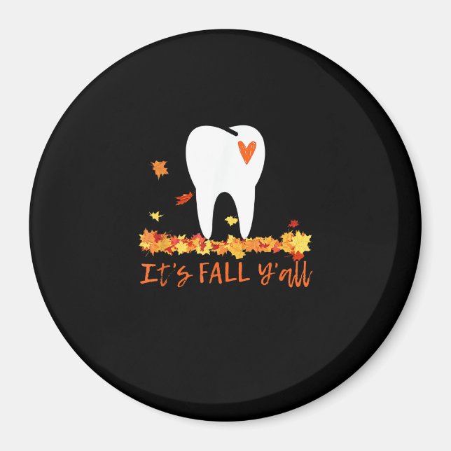 Niedlicher Fall Dental Tooth und Blätter Es fällt  Magnet (Vorne)