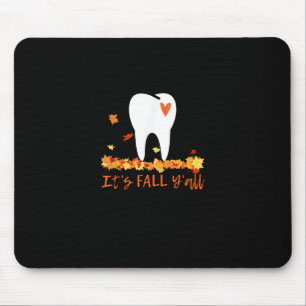 Niedlicher Fall Dental Tooth und Blätter Es fällt Mousepad