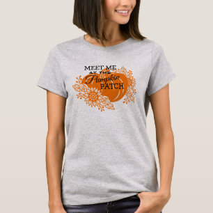 Niedlicher Fall-Erntedank-Pumppatchbrief drucken T-Shirt