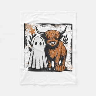 Niedlicher Fall Hochland Kuh Ghost Spooky Saison F Fleecedecke