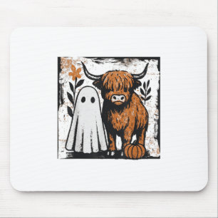 Niedlicher Fall Hochland Kuh Ghost Spooky Saison F Mousepad