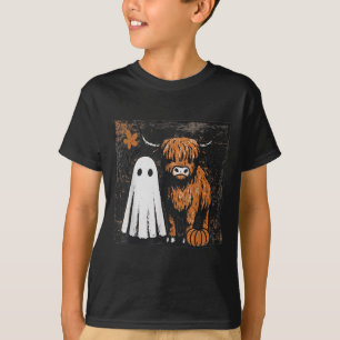 Niedlicher Fall Hochland Kuh Ghost Spooky Saison F T-Shirt