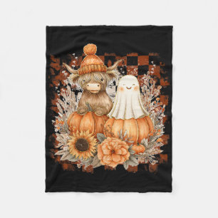 Niedlicher Fall Kuh Ghost Spooky Jahreszeit Herbst Fleecedecke
