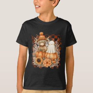 Niedlicher Fall Kuh Ghost Spooky Jahreszeit Herbst T-Shirt