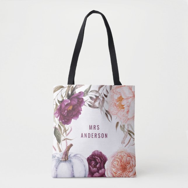 niedlicher Fall lila rosa florale elegant personal Tasche (Vorderseite)