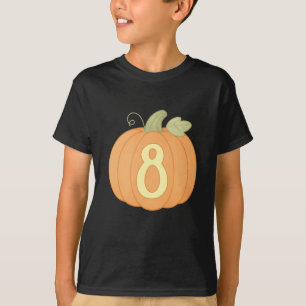 Niedlicher Fall Pumpkin 8. Geburtstag Halloween- T-Shirt