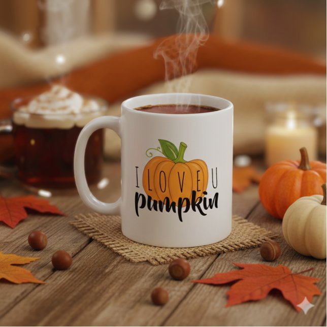 Niedlicher Fall Pumpkin I Liebe Sie Sprichwort Kaffeetasse (Von Creator hochgeladen)