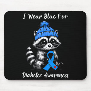 Niedlicher Fall Raccoon Ich trage Ribbon Blau für Mousepad
