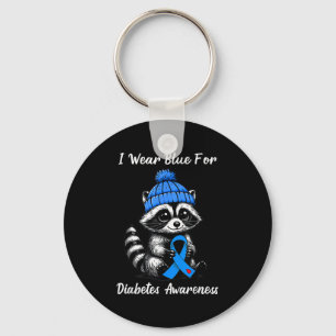 Niedlicher Fall Raccoon Ich trage Ribbon Blau für Schlüsselanhänger