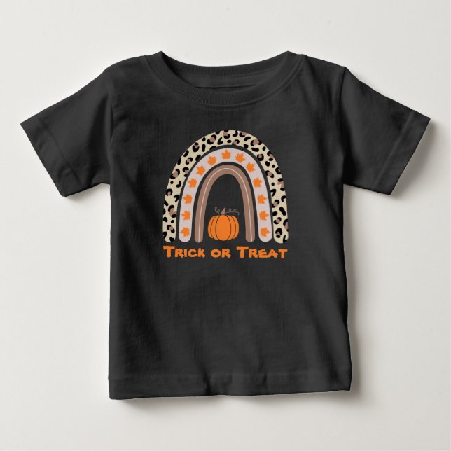 Niedlicher Fall Regenbogen mit Pumpkin Halloween B Baby T-shirt (Vorderseite)