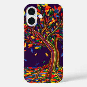 Niedlicher Fall Regenbogenbaum Lila Herbst Ernteda iPhone 16 Hülle