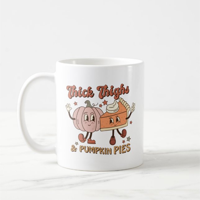 Niedlicher Fall Retro dicker Oberschenkel und Kürb Kaffeetasse (Links)