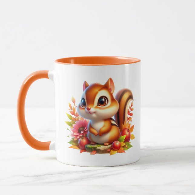 Niedlicher Fall Saisonale Eichhörnchen hinzufügen Tasse (Links)