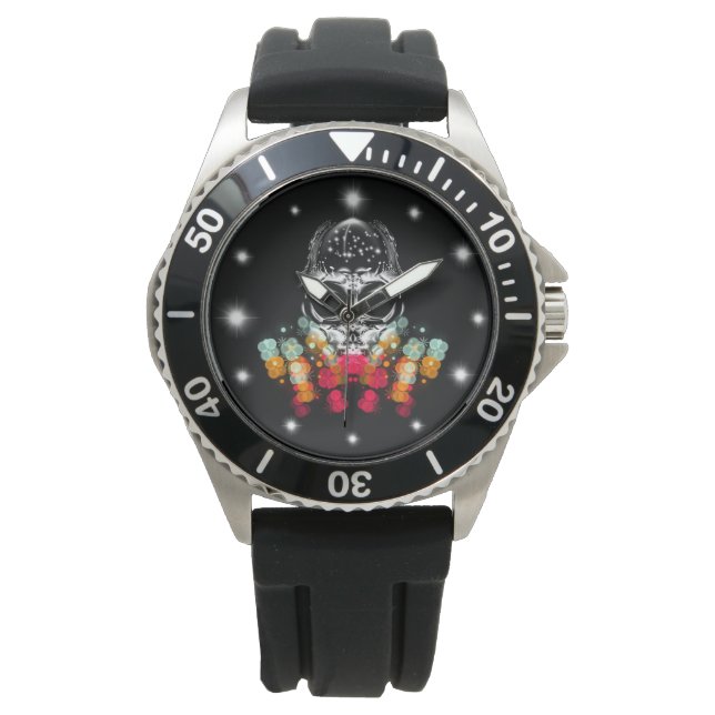 Niedlicher Fall Spider mit Dewdrop Hat Armbanduhr (Vorderseite)