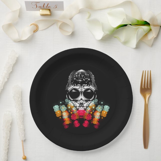 Niedlicher Fall Spider mit Dewdrop Hat Pappteller (Hochzeit)