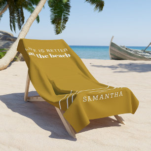 Niedlicher Familienurlaub Sommerferien Gold Strandtuch