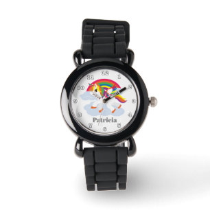 Niedlicher Fantasie Unicornregenbogen addieren Armbanduhr