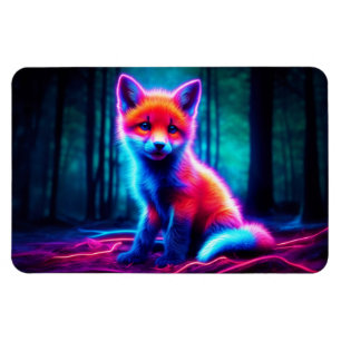 Niedlicher Fantasiefuchs mit biolumineszenter Aura Magnet