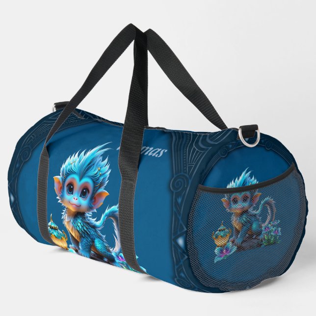 Niedlicher Fantasy-Affe Duffle Bag (Rechte Ecke)