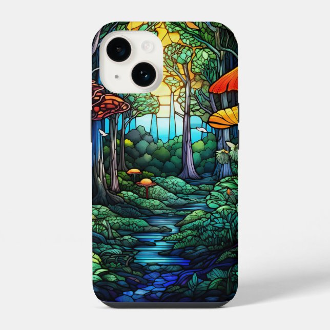 niedlicher Fantasy-Fantasy-Wald iPhone 14 Hülle (Rückseite)