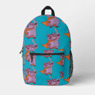 Niedlicher Fantasy-Waschbär-Krieger mit Schwert un Bedruckter Rucksack