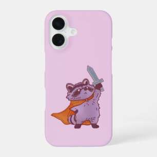 Niedlicher Fantasy-Waschbärkrieger mit Schwert und iPhone 16 Hülle