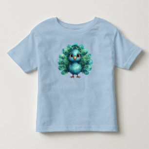 Niedlicher Fantasy-zauberhafter Blauer Pfau Kleinkind T-shirt