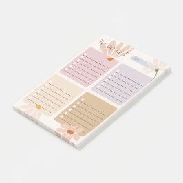 Niedlicher Farbblock mit abstraktem Blumenmotiv Post-it Klebezettel