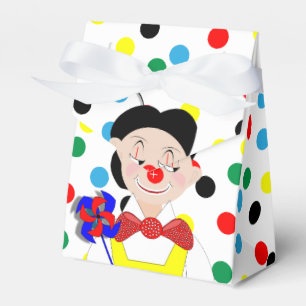 Niedlicher, farbenfroher Cartoon Circus Clown Geschenkschachtel