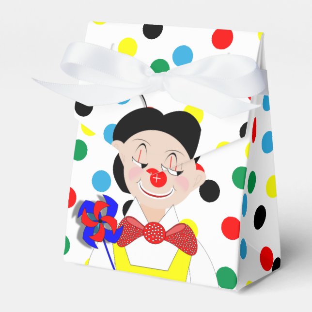 Niedlicher, farbenfroher Cartoon Circus Clown Geschenkschachtel (Vorderseite)
