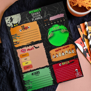 Niedlicher, farbenfroher Halloween Printable Plann Einladung