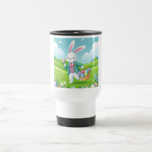 Niedlicher, farbenfroher Osterhase Reisebecher