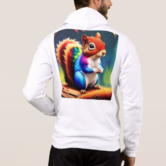 Niedlicher farbenfroher sitzender Eichhörnchen Hoodie