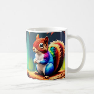 Niedlicher farbenfroher sitzender Eichhörnchen Kaffeetasse