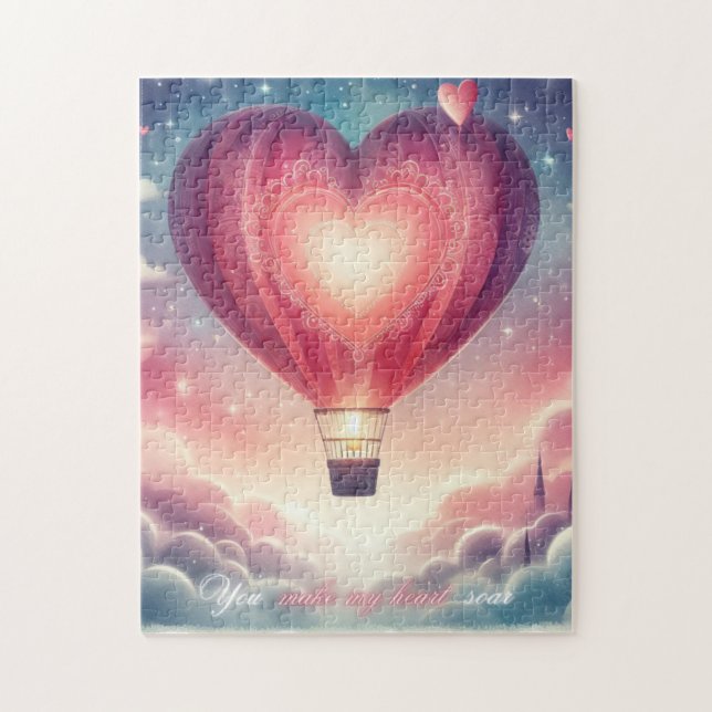Niedlicher, farbenfroher Valentiner Herzballon (Vertikal)