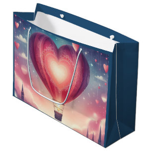 Niedlicher, farbenfroher Valentiner Herzballon Große Geschenktüte