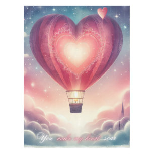 Niedlicher, farbenfroher Valentiner Herzballon Tischdecke
