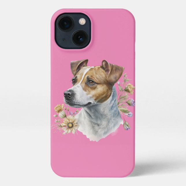 Niedlicher farbenfroher Wasserfarbenfloraler Jack  iPhone Hülle (Rückseite)