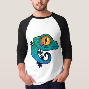 Niedlicher farbiger Cartoon Gecko T-Shirt