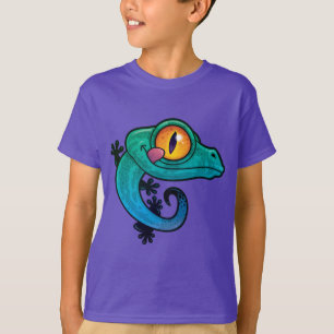 Niedlicher farbiger Cartoon Gecko T-Shirt