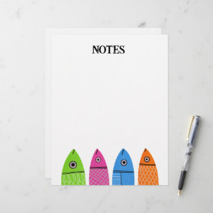 Niedlicher, farbiger Fisch Letterhead Briefbogen