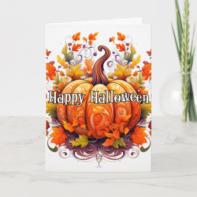 Niedlicher farbiger Herbst geerntet Pumpkin Karte (Vorderseite)