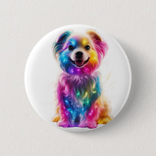 Niedlicher farbiger Hund Button