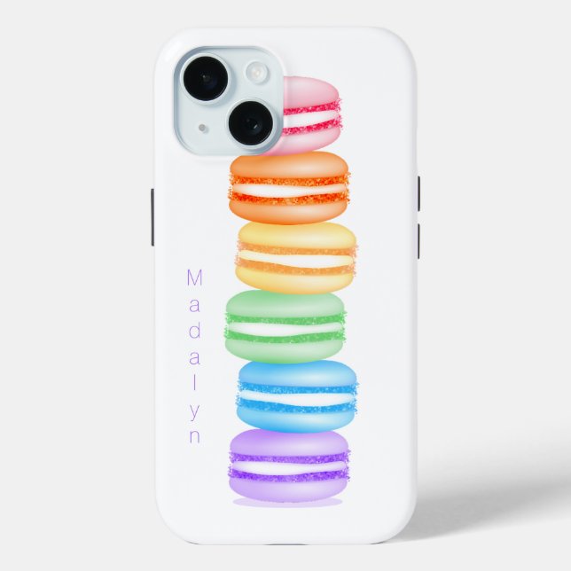 niedlicher farbiger Makaronenstapel personalisiert Case-Mate iPhone Hülle (Rückseite)